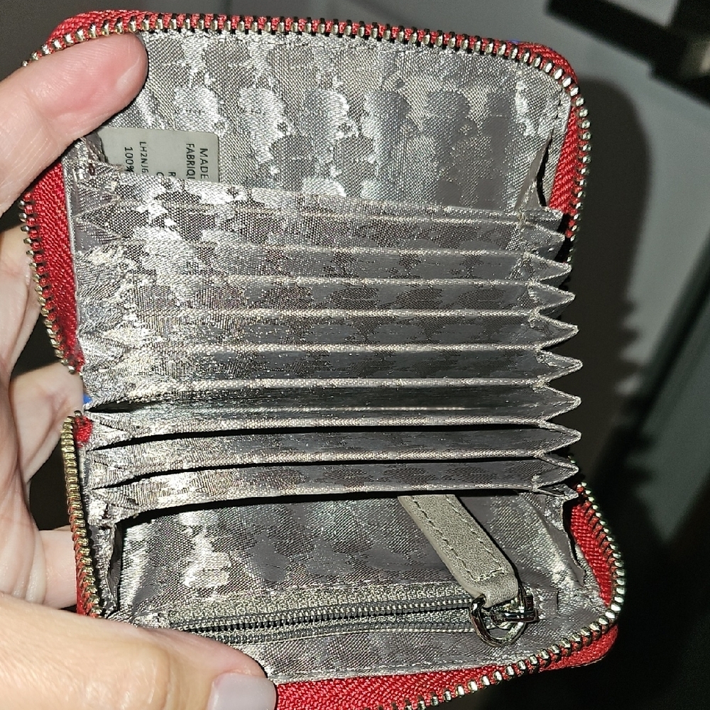 Karl Lagerfeld Brown and Red Card Holder - Picture 6 of 7